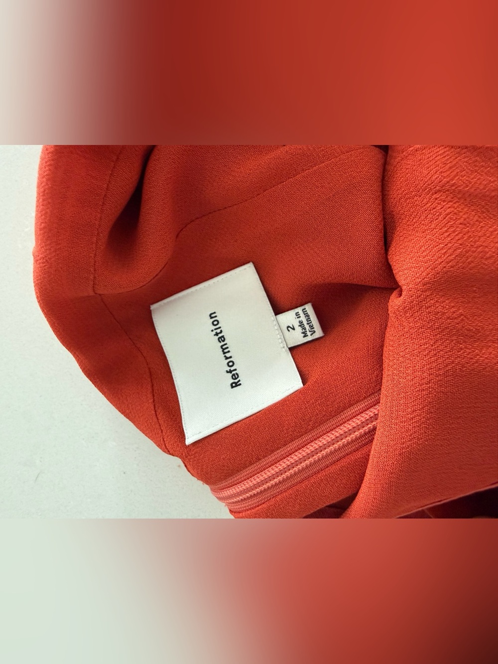 Reformation Jillian Silk Dress in Chili Mango - Picture 5 of 6